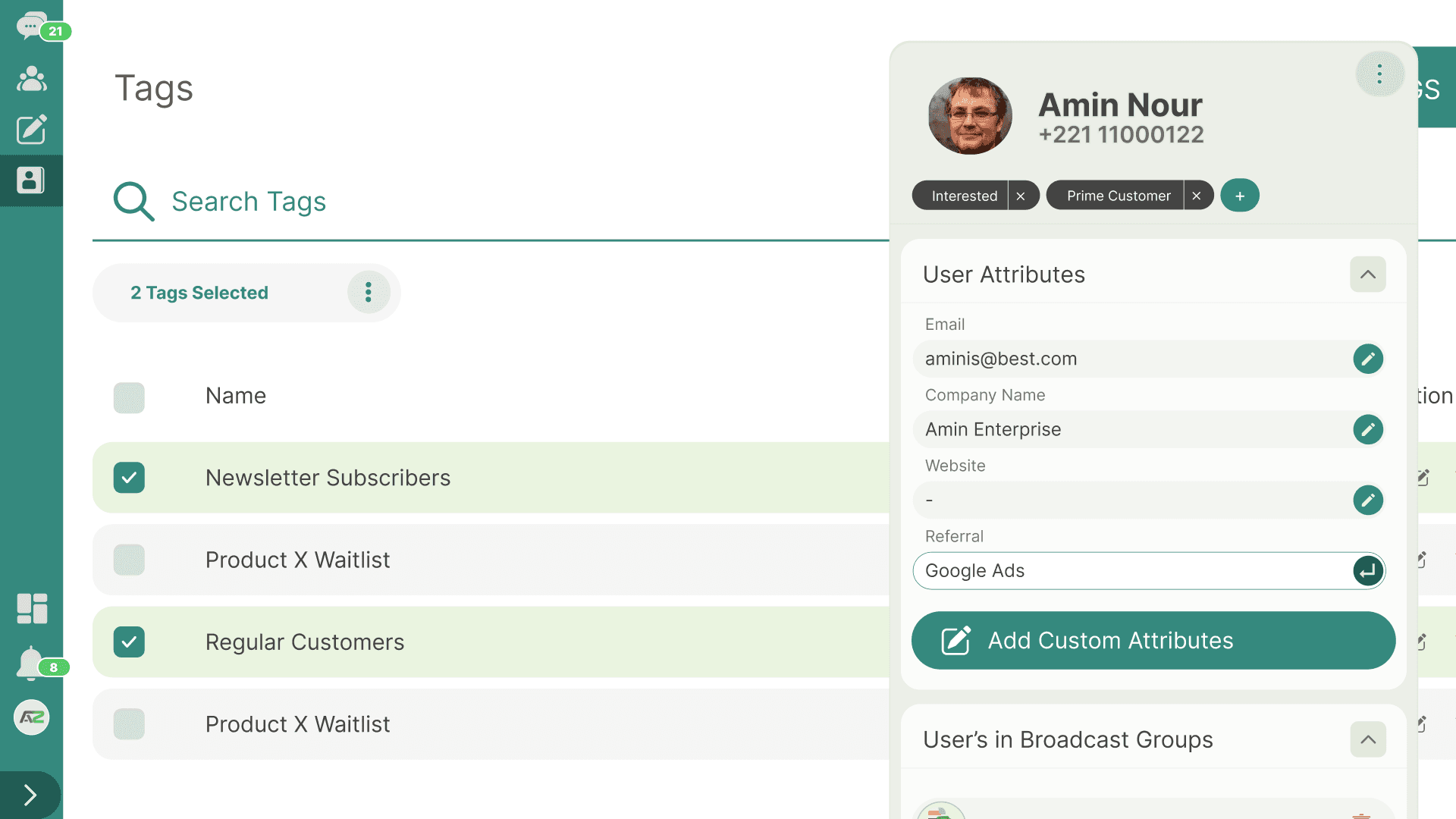 User Attributes and Tags