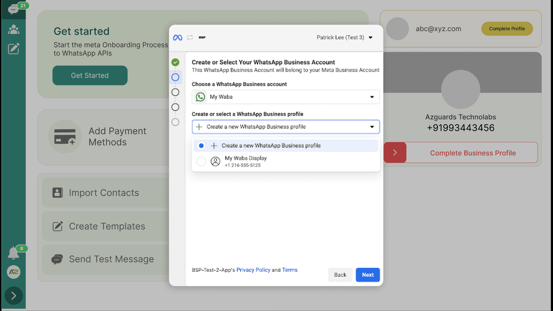 Meta Onboarding (Connect WhataTalk to WhatsApp)